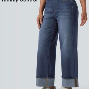 HALARA Denim Flare Jeans in Deep Blue